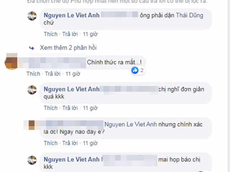 Một người bạn còn úp mở hỏi Việt Anh "chính thức ra mắt". Đáp lại bình luận này, Việt Anh nói: "Chị nghĩ đơn giản quá".