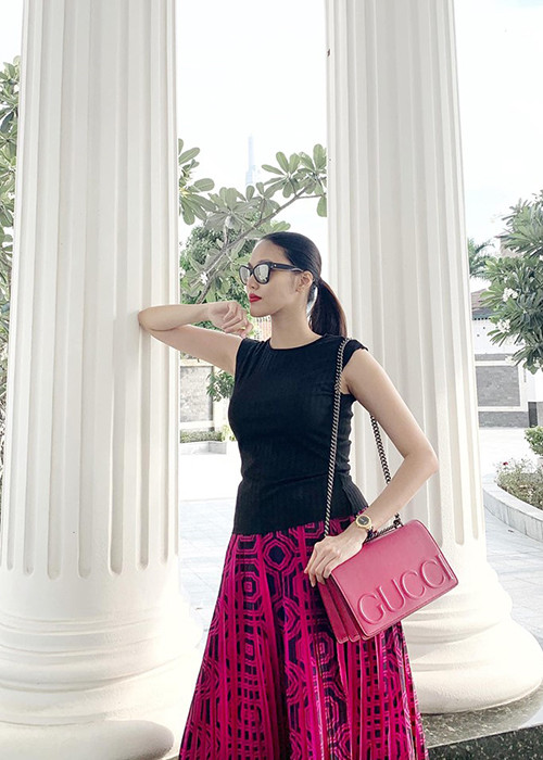 Lan Khuê hạn chế tham gia các hoạt động giải trí mà dành nhiều thời gian chăm sóc bản thân kể từ khi mang bầu.