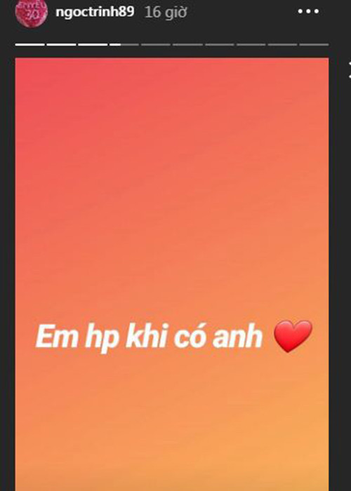 Đáp trả nghi vấn chia tay bạn trai giấu mặt, Ngọc Trinh viết: "Em hạnh phúc khi có ảnh".