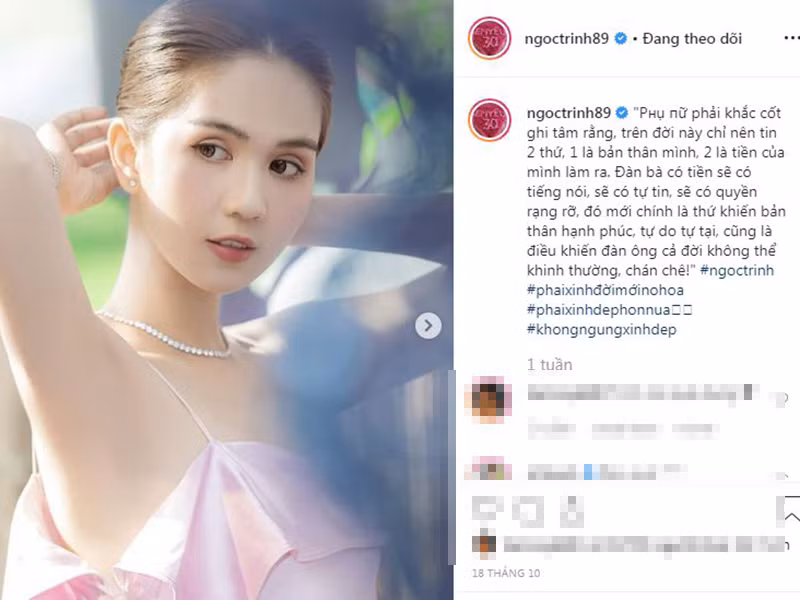 Nghi vấn xuất phát từ loạt chia sẻ nói không cần đàn ông của chân dài gốc Trà Vinh: "Sau tất cả, tôi nhận ra rằng điều làm một cô gái mỉm cười và hạnh phúc thật sự đó là khi đứng trước gương và thấy mình xinh đẹp, tươi rói và đầy sức sống, chứ không phải do tình yêu của bất kỳ chàng trai nào".