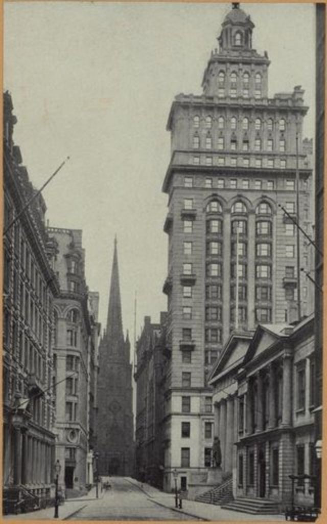 Hình ảnh phố Wall nổi tiếng ở thành phố New York, Mỹ năm 1872. Vào cuối thế kỷ 19 - đầu thế kỷ 20, con phố này chưa sầm uất, náo nhiệt như bây giờ.