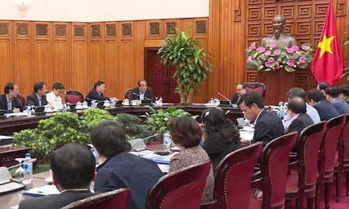 Toàn cảnh phiên họp thường trực Chính phủ ngày 28-3 - Ảnh: VTV