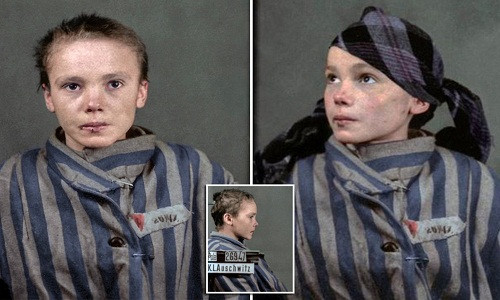 Phát xít Đức dán nhãn cho mẹ con Kwoka là "tù nhân chính trị". Theo đó, đồng phục tù nhân của mẹ con bé gái người Ba Lan này mặc có hình tam giác màu đỏ và chữ cái P.