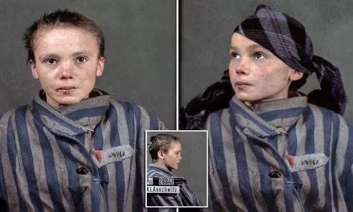 Phát xít Đức dán nhãn cho mẹ con Kwoka là "tù nhân chính trị". Theo đó, đồng phục tù nhân của mẹ con bé gái người Ba Lan này mặc có hình tam giác màu đỏ và chữ cái P.