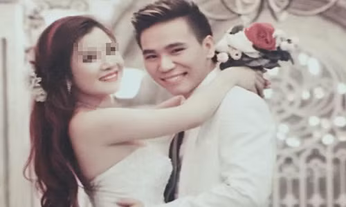 Châu Việt Cường và vợ kết hôn năm 2014.