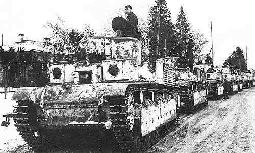 Đội xe tăng hạng trung T-28.