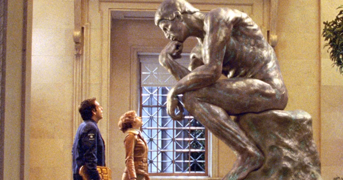 Kiệt tác này điêu khắc hình ảnh Dante - một thiên tài, một nhà thơ lớn, một nhà thần học người Italy đang ngồi trước cánh cổng địa ngục, suy nghĩ về bài thơ của mình.