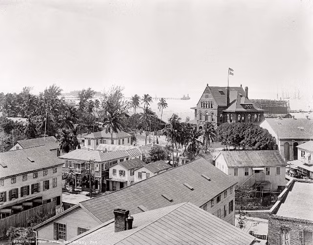 Những ngôi nhà mang đậm dấu ấn kiến trúc Mỹ ở Key West, Florida, năm 1900.