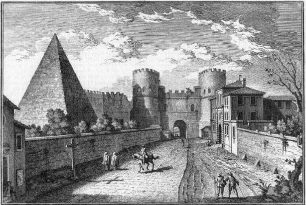 Các nhà khoa học đã phát hiện bên trong kim tự tháp Cestius có một phòng chôn cất dạng mái vòm.