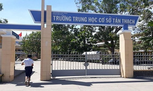 Trường THCS Tân Thạch, huyện Châu Thành, tỉnh Bến Tre nơi xảy ra vụ việc học sinh xúc phạm giáo viên.