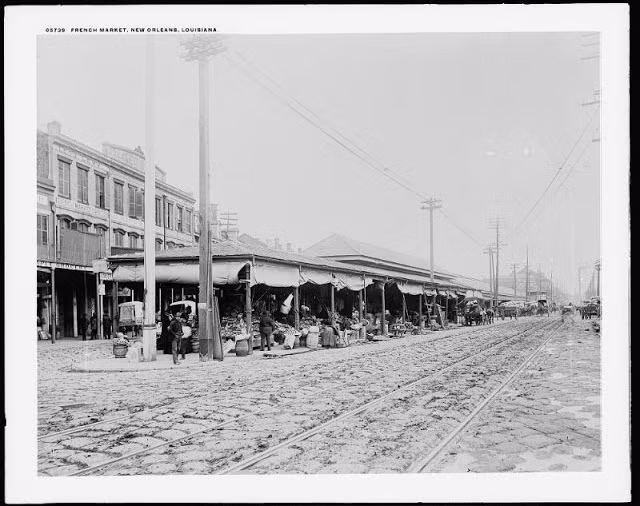 Một khu chợ ở New Orleans, Louisiana, Mỹ năm 1900.