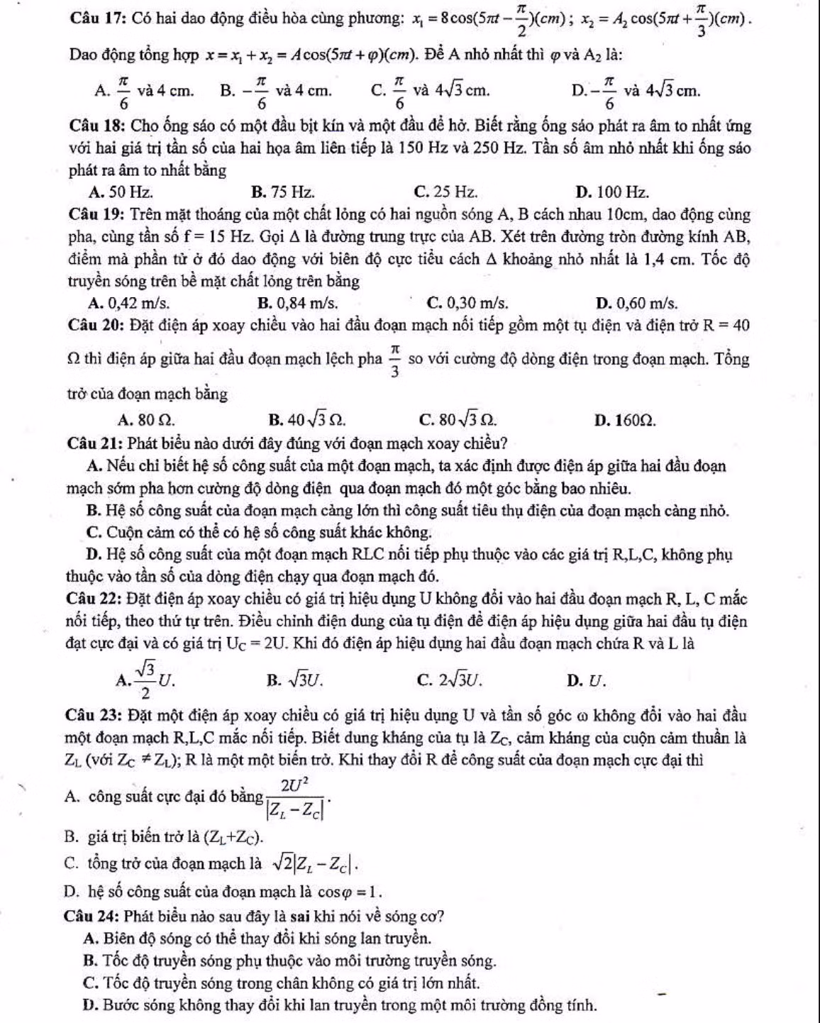 De thi thu THPT quoc gia mon Ly chuyen DHSPHN va dap an-Hinh-24
