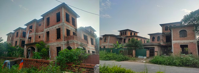 Dù đã được hoàn thành thô, nhiều căn biệt thự tại khu thấp tầng ở Khu đô thị Nam An Khánh vẫn trong tình trạng "bất động" nhiều năm nay. 