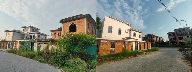 Nhiều căn biệt thự ở đây bỏ hoang đã lâu, trong khi đó số căn biệt thự có chủ nhân về ở chỉ đếm trên đầu ngón tay. 