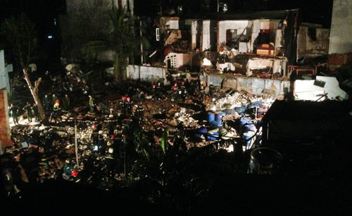 Hiện trường vụ nổ hoá chất tại Công ty Đặng Huỳnh làm 3 người chết, nhiều người bị thương vào tháng 10 năm ngoái.