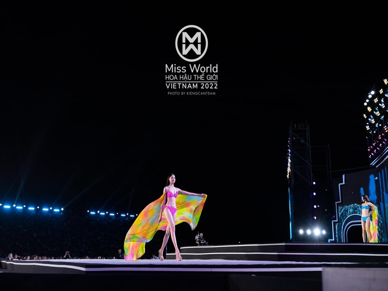Ngày thi Hoa hậu Thế giới Việt Nam 2022, cô gái đến từ Bến Tre cũng gây ấn tượng ở phần thi Người đẹp biển với thành tích top 5. Ảnh: FBNV
