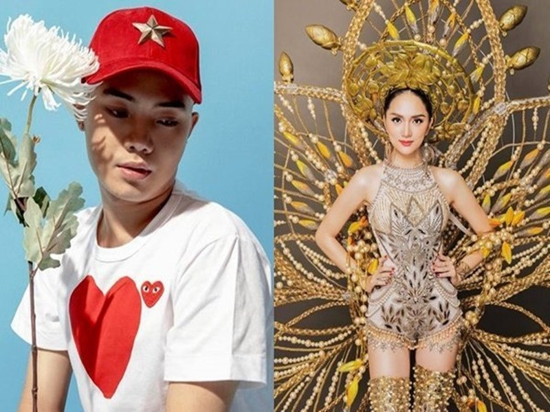 Anh còn hỗ trợ Hương Giang Idol tỏa sáng với trang phục dân tộc trong cuộc thi Hoa hậu Chuyển giới Quốc tế năm 2018. Ảnh: Người đưa tin