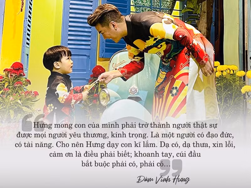 Nam ca sĩ mong con trai là người có đạo đức, tài năng nên dạy dỗ con ngay từ khi còn nhỏ.