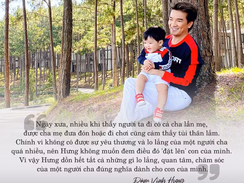 Mr Đàm bày tỏ, anh dồn hết tình thương của một người cha đúng nghĩa dành cho con của mình.