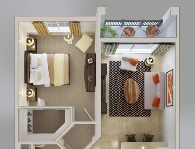 8. Đối với những người thích nấu ăn, cách bố trí căn hộ như dưới đây sẽ là sự lựa chọn hoàn hảo! Nó có một nhà bếp hình chữ U tuyệt đẹp với quầy bar ăn sáng, rất nhiều tủ, thiết bị hiện đại, và bàn đá. Ảnh: Bridges at Kendall Place