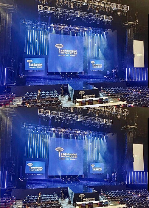 Chung kết Hoa hậu Quốc tế 2022 diễn ra vào 12h ngày 13/12 (giờ Việt Nam). Trước giờ G, sân khấu được Missosology hé lộ. Ảnh: Missosology