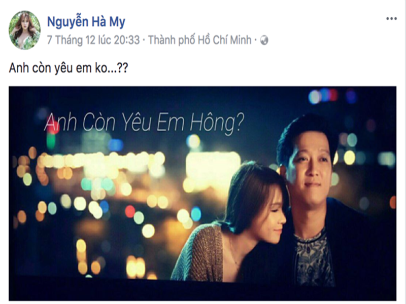 Năm 2017, bức ảnh Sam đang tựa đầu lên vai Trường Giang với chú thích “Anh còn yêu em không?” khiến fan Nhã Phương hoang mang. Tuy nhiên, đây là chỉ ảnh hậu trường trong bộ phim mà cả hai đóng chung, hoàn toàn không có chuyện Trường Giang hẹn hò với Sam như nhiều người đồn đoán. Ảnh: Yan