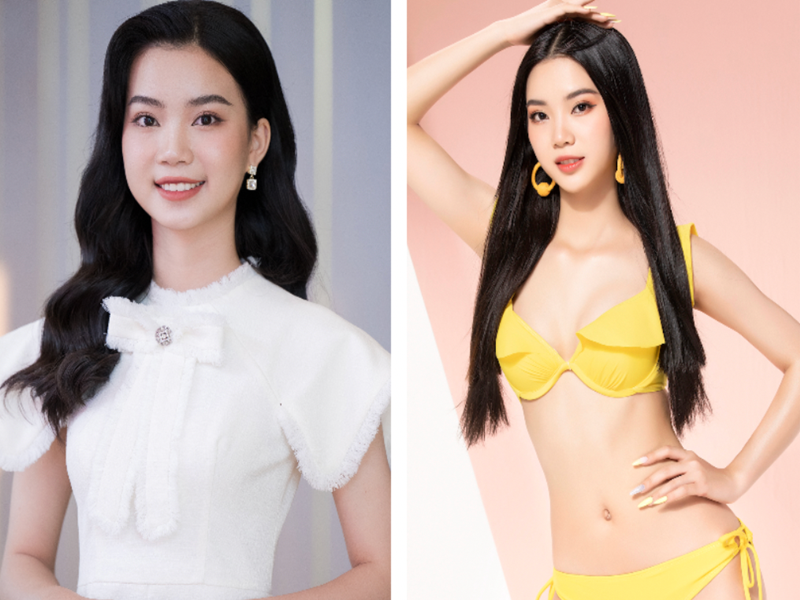 Trước chung kết Hoa hậu Việt Nam 2022, Hoàng Hương Giang lọt vào top 3 Người đẹp tài năng và top 18 Người đẹp nhân ái. Cô gái này sinh năm 2003, đến từ Bắc Giang, sở hữu vòng eo 57cm. Hương Giang từng giành danh hiệu Á khôi 1 Duyên dáng Ngoại Thương 2022.