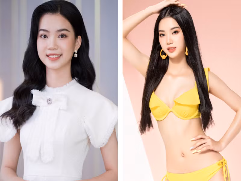 Trước chung kết Hoa hậu Việt Nam 2022, Hoàng Hương Giang lọt vào top 3 Người đẹp tài năng và top 18 Người đẹp nhân ái. Cô gái này sinh năm 2003, đến từ Bắc Giang, sở hữu vòng eo 57cm. Hương Giang từng giành danh hiệu Á khôi 1 Duyên dáng Ngoại Thương 2022.