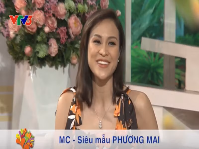 Phương Mai bắt đầu làm MC từ năm 2012. Chương trình đầu tiên của cô là talkshow “Vui sống mỗi ngày". Ảnh: VTV