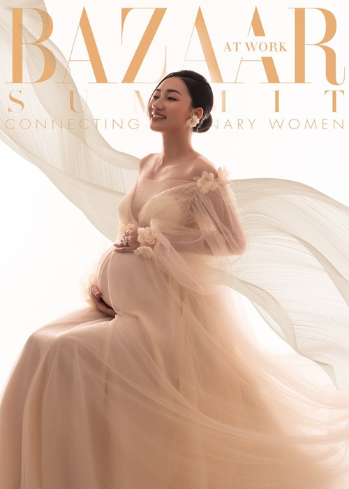 Trà My mang bầu khi con gái đầu lòng được 6 tuổi.