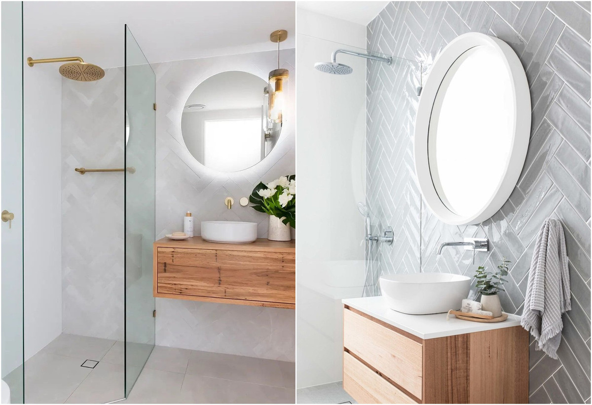 Nhiều người cho rằng việc sử dụng gạch màu xám dễ khiến nhà tắm trong tẻ nhạt, điều này hoàn toàn không đúng nếu bạn khéo léo khi thiết kế. Sử dụng những mẫu gạch với kiểu dáng độc đáo hay kết hợp với phụ kiện ánh đồng, chất liệu gỗ tự nhiên đều là những mẹo hay giúp bạn có được căn phòng tắm hoàn hảo với màu gạch xám.