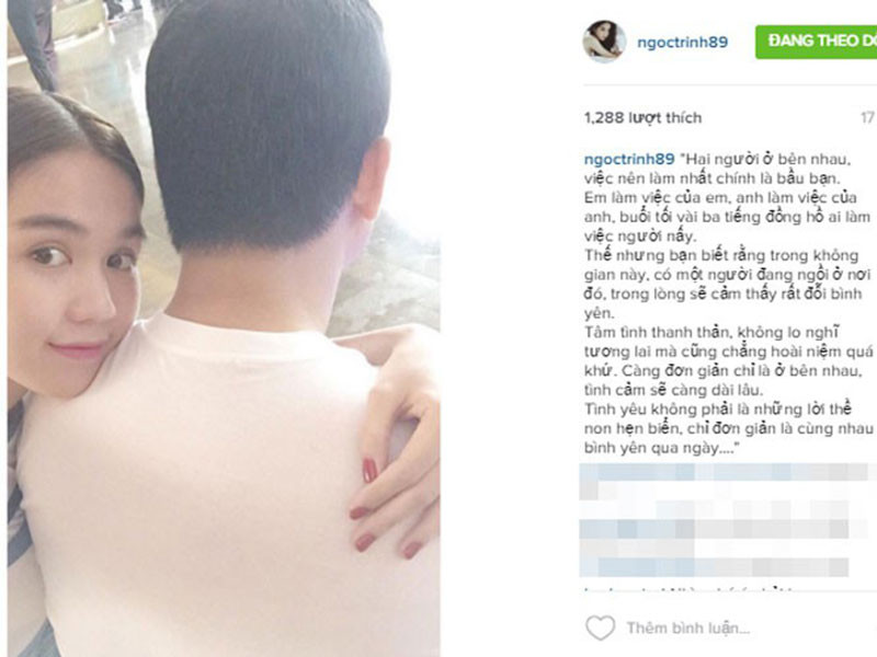 Ngày mới vào showbiz, Ngọc Trinh yêu một đại gia hơn cô 20 tuổi, luôn chu cấp tài chính và tặng cô những món quà đắt tiền. Tuy nhiên, bạn trai của Ngọc Trinh là người có gia đình. Chính vì vậy, Ngọc Trinh bị chỉ trích là người thứ ba. Ảnh: FBNV