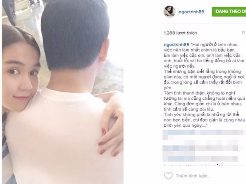 Ngày mới vào showbiz, Ngọc Trinh yêu một đại gia hơn cô 20 tuổi, luôn chu cấp tài chính và tặng cô những món quà đắt tiền. Tuy nhiên, bạn trai của Ngọc Trinh là người có gia đình. Chính vì vậy, Ngọc Trinh bị chỉ trích là người thứ ba. Ảnh: FBNV