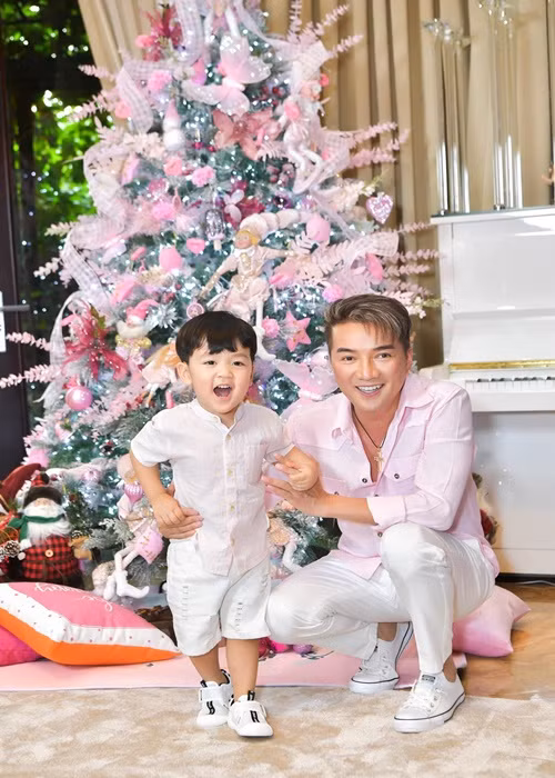 Đàm Vĩnh Hưng khoe ảnh đón Giáng sinh sớm bên con trai. Ảnh: FBNV