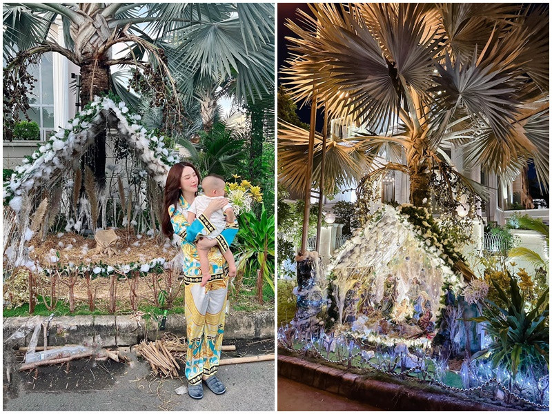 Mới đây, Bảo Thy chia sẻ đón Giáng sinh sớm tại biệt thự được trang trí tỉ mỉ với tông màu trắng. Ảnh: FBNV