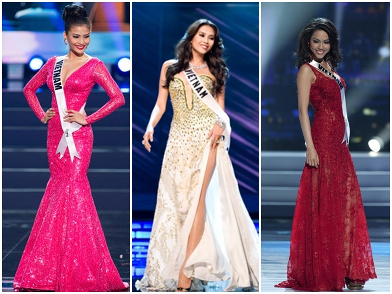 Đại diện Việt Nam ở Hoa hậu Hoàn vũ Thế giới, Võ Hoàng Yến, Vũ Thị Hoàng My và Trương Thị May cũng ra về tay trắng. Ảnh: Hoa hậu Hoàn vũ Việt Nam