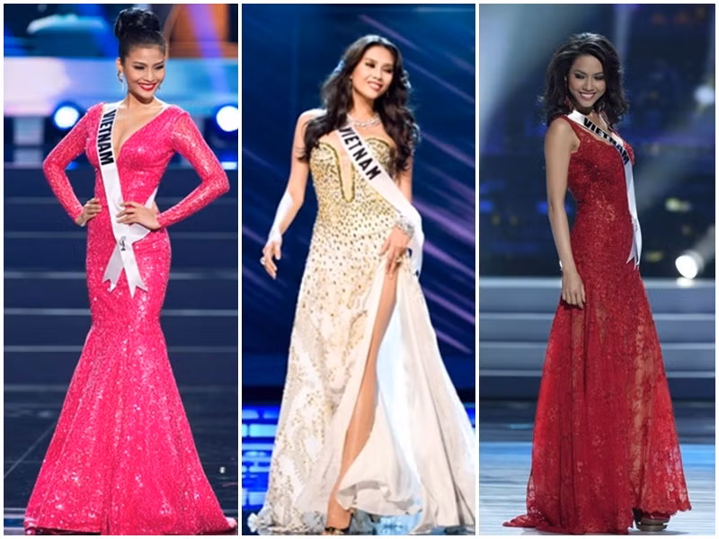 Đại diện Việt Nam ở Hoa hậu Hoàn vũ Thế giới, Võ Hoàng Yến, Vũ Thị Hoàng My và Trương Thị May cũng ra về tay trắng. Ảnh: Hoa hậu Hoàn vũ Việt Nam