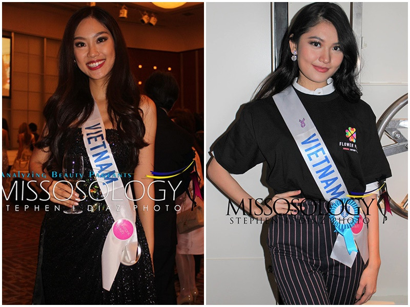Ở cuộc thi Hoa hậu Quốc tế mùa năm 2016 và 2017, Á khôi Phương Linh (trái) và Á hậu Thùy Dung trượt top 15. Ảnh: Missosology
