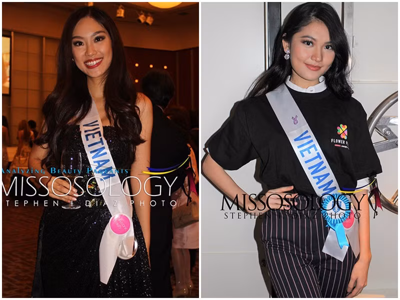 Ở cuộc thi Hoa hậu Quốc tế mùa năm 2016 và 2017, Á khôi Phương Linh (trái) và Á hậu Thùy Dung trượt top 15. Ảnh: Missosology