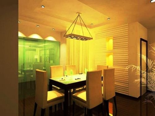 Ánh sáng mờ ảo khiến không gian ăn uống trông thật lãng mạn.