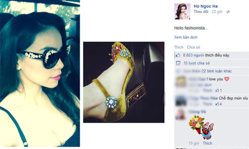 Soi gia doi sandal hang hieu tuyet dep cua Ho Ngoc Ha.