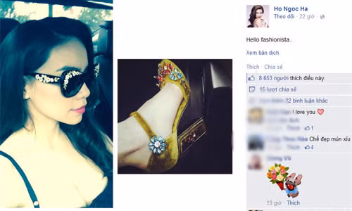 Soi gia doi sandal hang hieu tuyet dep cua Ho Ngoc Ha.