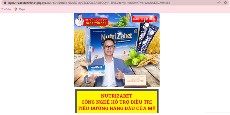 Sữa hạt Nutrizabet nghi vẫn cố tình quảng cáo sai phạm “điều trị” tiểu đường? - Hình 3 Sua hat Nutrizabet nghi van co tinh quang cao sai pham “dieu tri” tieu duong?-Hinh-3