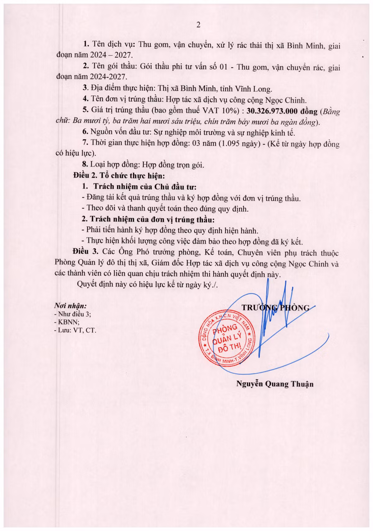 Vĩnh Long: TX Bình Minh đã chọn được nhà thầu thu gom rác thải năm 2024-2027 Vinh Long: TX Binh Minh da chon duoc nha thau thu gom rac thai nam 2024-2027