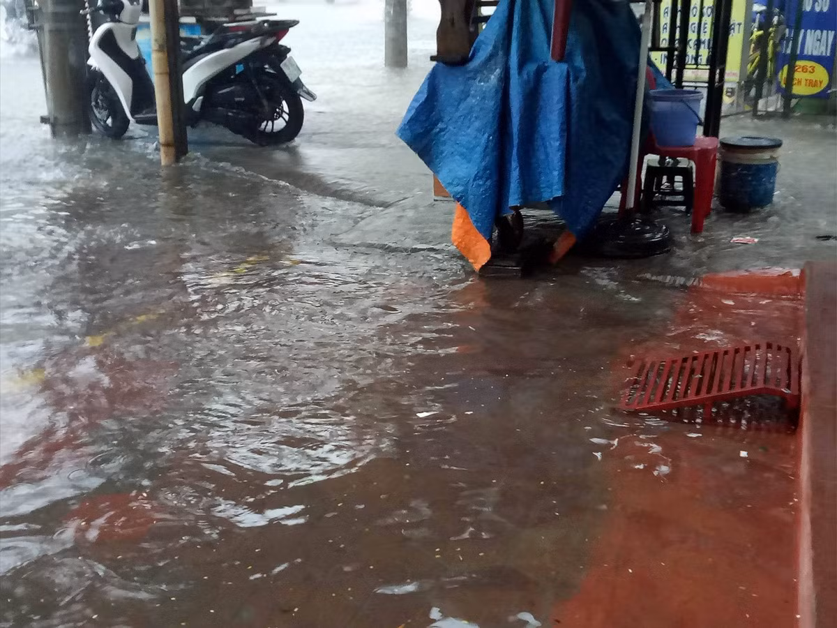 Anh: Hai Phong chim trong nuoc, troi toi sam vi mua lon-Hinh-2