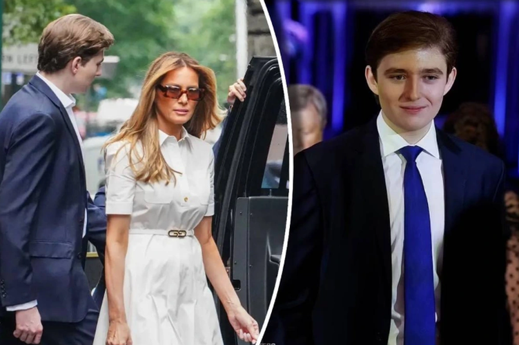 Ông Trump từng tiết lộ con trai út thích chơi bóng đá hơn bóng rổ. Ảnh: Daily Mail.