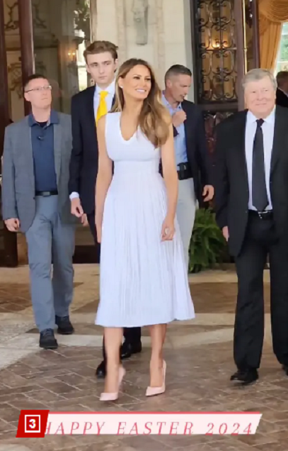 Sự xuất hiện của Barron, 18 tuổi, trở thành tâm điểm chú ý. Con trai út của ông Trump trông nổi bật với chiều cao ấn tượng hơn 2 mét và vẻ điển trai. Ảnh: Instagram.