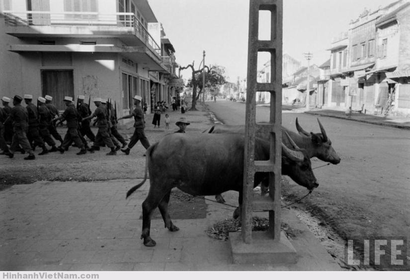 Bắt đầu từ ngày 30/9/1954, Việt Nam Dân chủ Cộng hoà và Pháp đã ký hiệp định chuyển giao Hà Nội về quân sự; sau đó hai ngày ký tiếp hiệp định chuyển giao Hà Nội về mặt hành chính. Nguồn ảnh: Life.