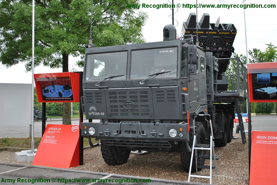 SPYDER có hai loại đạn tên lửa phổ biến bao gồm Python-5 với trọng lượng 105 kg và Derby với trọng lượng 118 kg mỗi quả. Nguồn ảnh: Armyrecognition.