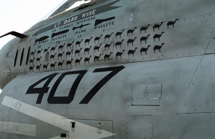 "Thành tích" của một phi công Không quân Hải quân trong Chiến tranh Vùng Vịnh. Nguồn ảnh: BI.